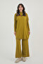 Women's Half Turtleneck Ribbed Detailed Basic 2-Piece Knitwear Hijab Set 8611