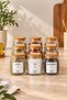 9-Piece Glass Bamboo Vacuum Sealed Spice Jar Set with Lids, Labels, and Ladder Stand - 2