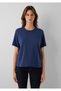 Navy Blue Basic Interlock T-Shirt Loose Fit / Comfortable Loose Cut 1613820-70487 - 3
