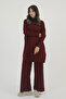 Women's Half Turtleneck Ribbed Detailed Basic 2-Piece Knitwear Hijab Set 8611 - 5