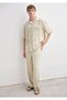 Linen Blend Beige Trousers 0010636-70182 - 2