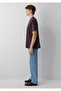 Logo Printed Brown Basic Interlock T-Shirt Loose Fit / Comfortable Loose Cut 0613102-88083 - 4