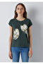 Butterfly Printed Green T-Shirt Regular Fit / Normal Cut 1614147-71551 - 3