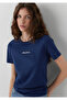 Logo Printed Navy Blue T-Shirt Slim Fit / Narrow Cut 1614201-70497