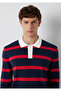 Striped Navy Blue Knitwear Polo 0710440-90367 - 7