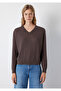 V-Neck Brown Knitwear Loose Fit / Relaxed Fit 1710962-91100 - 3