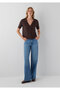Lace Detailed Buttoned Brown T-Shirt Semi Slim Fit / Semi Narrow Cut 1614134-70236 - 2