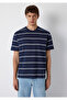 Striped Navy Blue T-Shirt Loose Fit / Relaxed Comfortable Cut 0613500-70490 - 3