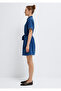 Lace-Up Navy Blue Short Dress 1310874-82052 - 4