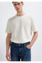 Ecru Basic T-Shirt Loose Fit / Comfortable Loose Cut 0613624-70057