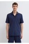 Short Sleeve Navy Blue Knitted Shirt Regular Fit / Normal Cut 0212049-82318 - 4