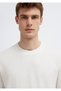 Ecru Basic T-Shirt Loose Fit / Comfortable Loose Cut 0613316-80194 - 7