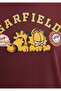 Garfield Printed Burgundy T-Shirt Loose Fit / Comfortable Loose Cut 1614339-70396 - 8