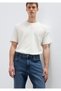 Ecru Basic T-Shirt Loose Fit / Comfortable Loose Cut 0613624-70057 - 2