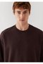 Textured Brown Basic T-Shirt Oversize / Wide Cut 0613665-88083 - 6