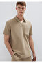 Beige Polo T-Shirt with Pockets Loose Fit / Relaxed Comfortable Cut 0613318-80697