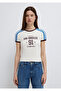 Los Angeles Printed Ecru T-Shirt Fitted / Bodycon Cut 1613914-80194 - 3