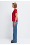 V-Neck Red Basic T-Shirt Slim Fit / Narrow Cut 1614178-86417 - 4