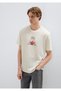Bowling Printed Beige T-Shirt Loose Fit / Comfortable Cut 0613634-70134 - 2