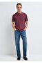Burgundy Polo T-Shirt Loose Fit / Comfortable Cut 0613311-70426 - 3
