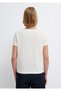 V-Neck Ecru Basic T-Shirt Slim Fit 1614176-80194 - 6