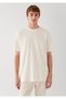 Ecru Basic T-Shirt Loose Fit / Comfortable Loose Cut 0613466-80194 - 3