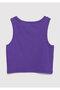 Logo Printed Purple Athlete T-Shirt Fitted / Body-Fitting Cut 7610336-70909 - 4