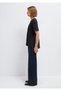 Black T-Shirt with Slit Detail Loose Fit / Comfortable Loose Cut 1614174-900 - 4