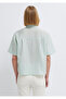 Striped Green Crop Shirt Loose Fit / Relaxed Fit 1211459-91506 - 6