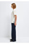 Slit Detailed Ecru T-Shirt Loose Fit / Comfortable Loose Cut 1614174-80194 - 4