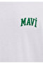 Logo Printed White T-Shirt with Piping Detail Loose Fit / Comfortable Loose Cut 0613557-620 - 8