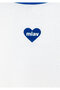 Miav Heart Embroidered White T-Shirt Fitted / Bodycon Cut 7610492-70057 - 4