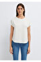 Crew Neck Ecru Basic T-Shirt Regular Fit / Normal Cut 1614177-80194 - 4