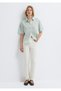 Striped Green Crop Shirt Loose Fit / Relaxed Fit 1211459-91506 - 2