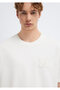 Mj Logo Detailed Ecru T-Shirt Loose Fit / Comfortable Loose Cut 0612885-70057 - 6