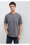 Anthracite Basic T-Shirt Loose Fit / Comfortable Loose Cut 0613466-90721