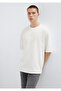 Logo Printed Ecru T-Shirt Relaxed Fit / Comfortable Cut 0613148-70057