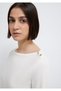 Button Detailed Ecru T-Shirt Slim Fit / Narrow Cut 1613760-70057 - 7