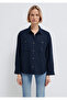 Button Detailed Navy Blue Shirt Loose Fit / Relaxed Fit 1211383-70492 - 4