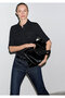 Linen Blend Black Polo T-Shirt Slim Fit / Narrow Cut 1613858-900 - 3