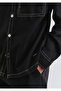 Black Shirt with Stitching Detail Loose Fit / Relaxed Fit 0211688-90850 - 6
