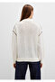 Linen Blend Sleeve Detailed Beige Knitwear Polo 1710834-91338 - 5