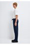 Navy Blue Knitted Interlock Trousers 0010521-70490 - 4