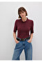 Burgundy Knitwear Polo 1710682-70415 - 2