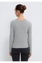 Long Sleeve Gray Basic T-Shirt Fitted / Bodycon Cut 1613323-83096 - 5