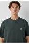 Logo Printed Green T-Shirt Loose Fit / Loose Relaxed Fit 0613014-71598 - 7