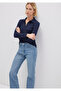 Navy Blue Polo T-Shirt Fitted / Bodycon Fit 1613413-82318 - 2