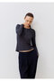 Wool Blend Button Detail Anthracite Long Sleeve T-Shirt Slim Fit / Narrow Cut 1613582-80932