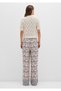 Ethnic Printed Beige Trousers with Belted Laces 1011123-91008 - 5