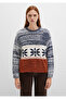 Snowflake Detailed Color Block Sweater Loose Fit / Relaxed Fit 1710803-89101 - 3